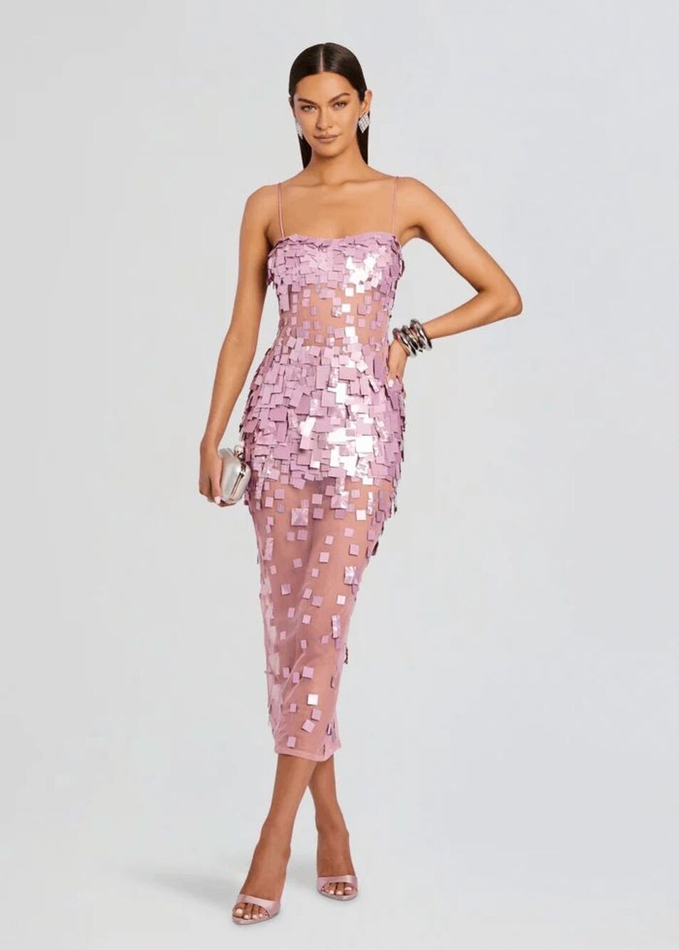 retrofête Carmin Embellished Dress in Lavande Size Small $1198